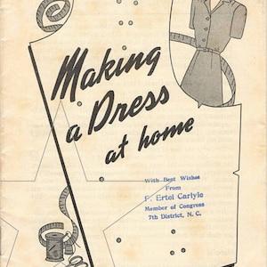 1944 Making a Dress at Home Farmers' Bulletin, eBook Instant Digital Download pdf, US Department of Agriculture Leaflet