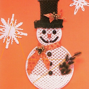 2 motifs en macramé à suspendre, bonhomme de neige, décoration des fêtes, téléchargement numérique instantané, pdf, cadeaux bohèmes, 36 po., nombreuses pages de nœuds, instructions