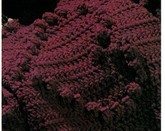 Heart Crochet Blanket Pattern, Love is Love, Instant Digital Download pdf Ebook, Bobble Stitch