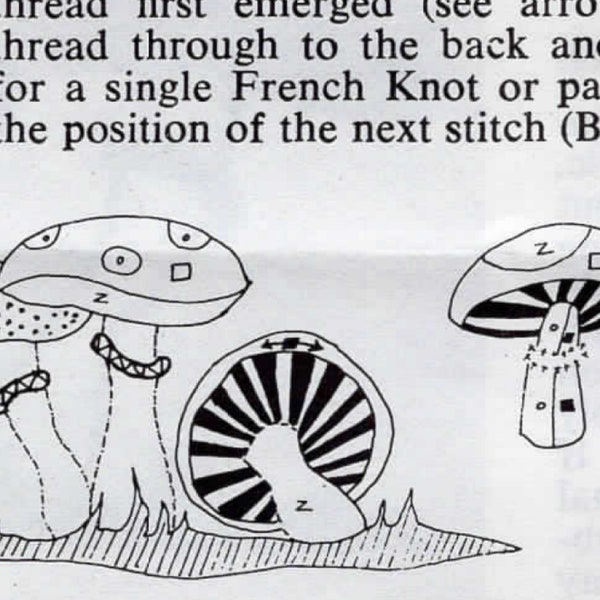 1970s Mushrooms Embroidery Transfer Patterns pdf  Instant Digital Download, Super Funky Vibes