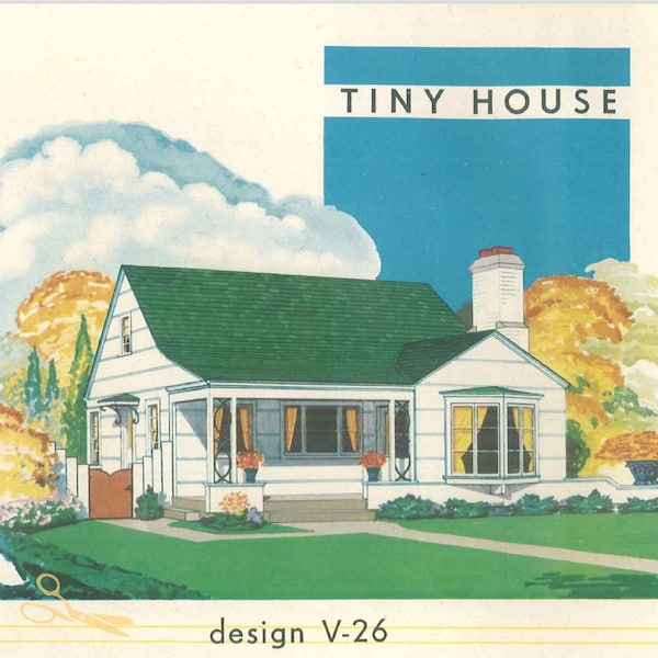 24 + 1940s Vintage House Plans eBook, Instant Digital Download pdf, Mid Century, Classic Cape Cod