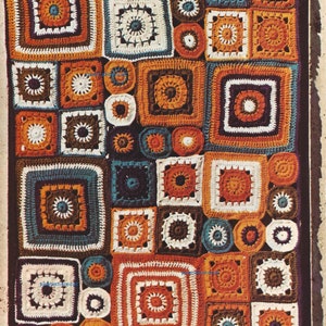 Iconic Granny Square Crochet Blanket Pattern, Vintage Vibes, Instant Digital Download pdf, Retro Sampler Afghan, Easy!