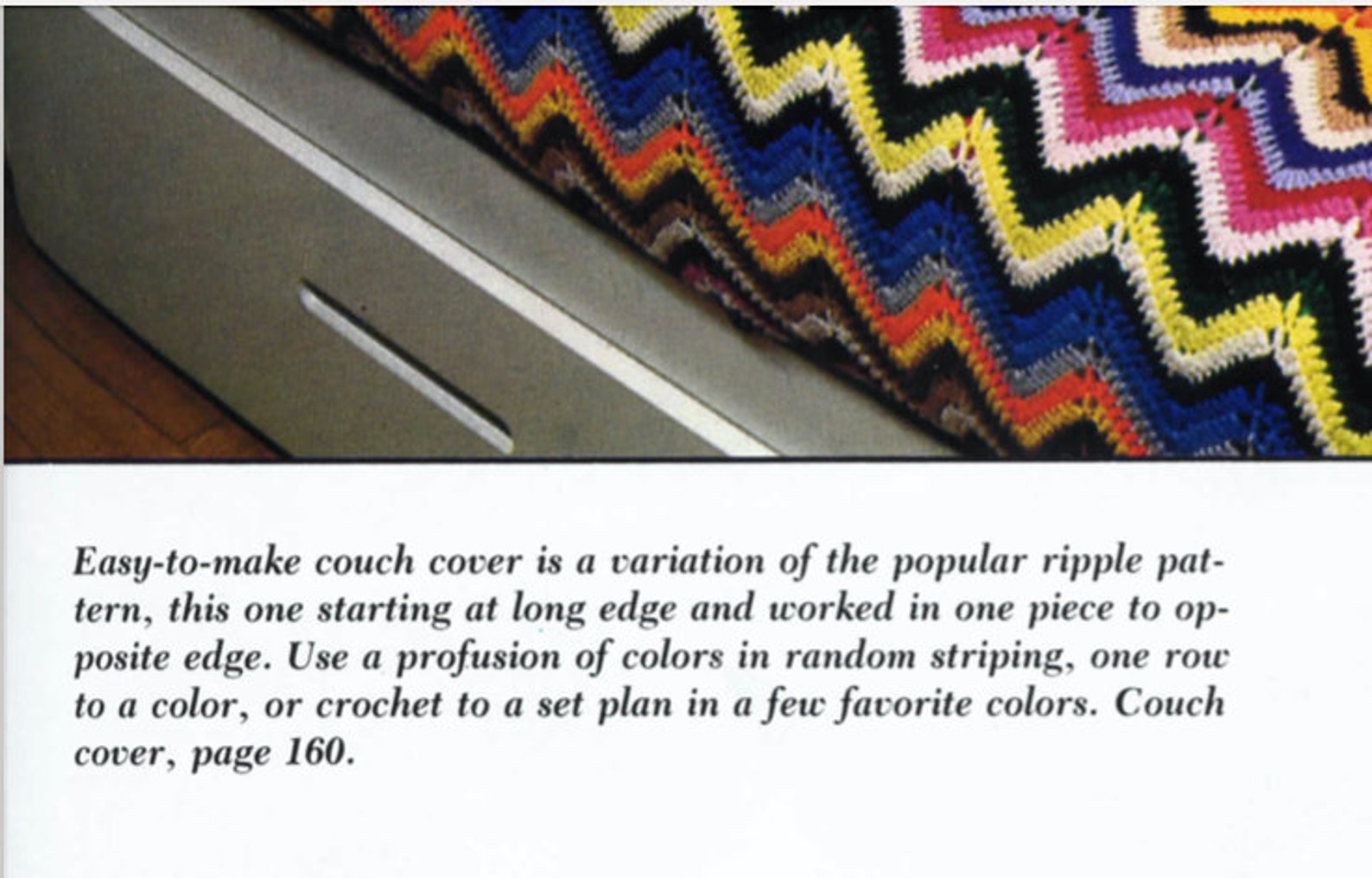 Iconic Ripple Blanket Couch Cover Crochet Pattern Retro Throw Etsy