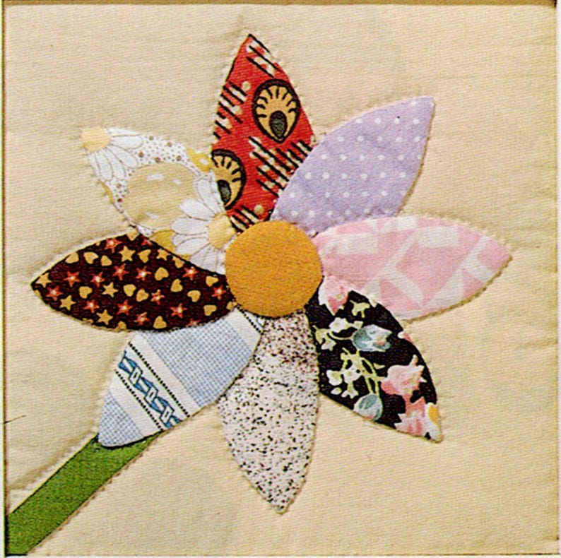 Sewing Pattern for Patchwork Flower Quilt Block Wall Art, Digital ...