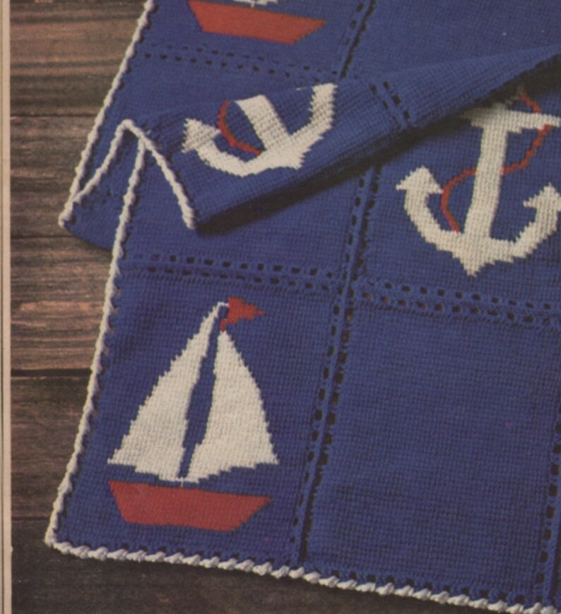 Sailboat Blanket Crochet Pattern Anchors Aweigh Cape Cod Style Etsy