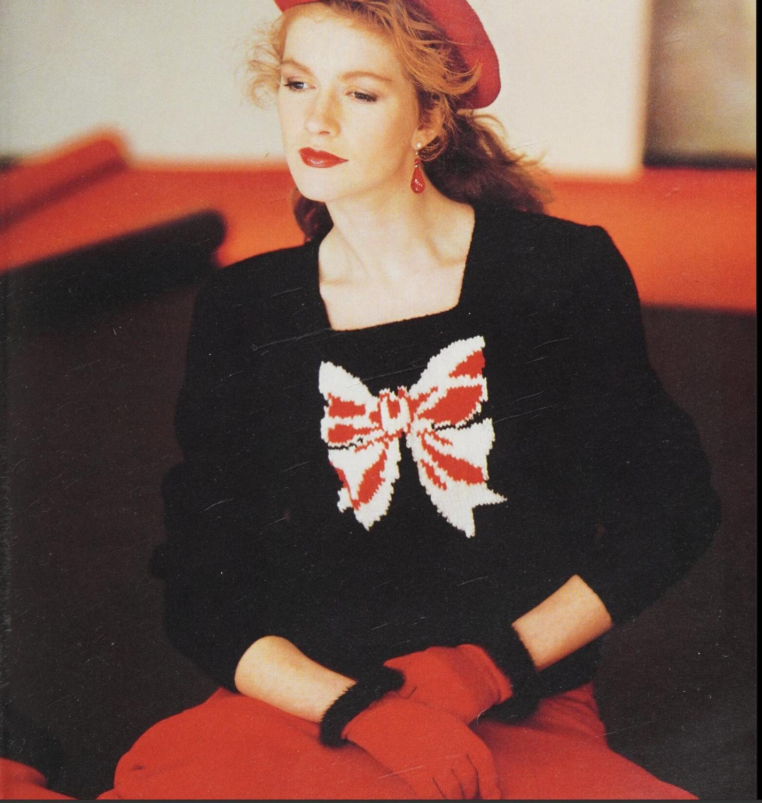 80s Does the 20s Couture Designer Bow Sweater Knitting Pattern