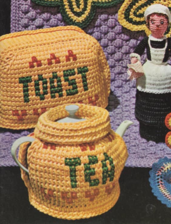 30 Tea Cozy Crochet Patterns for Teapots, Gifts, and Kitchen Decor 23 Mid-Century Toaster Cover and Tea Cozy Set