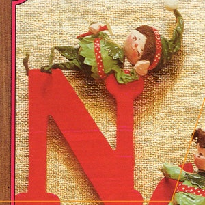 4 patrones de duendes vintage DIY para vacaciones, descarga instantánea en formato PDF, colgante de pared o puerta de poliestireno expandido y cartón NOEL.
