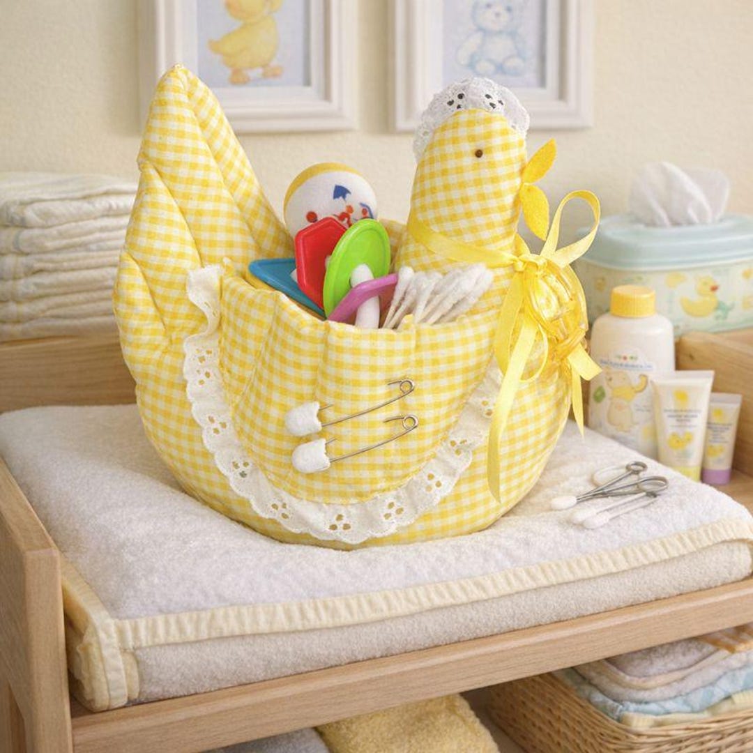 1/2 Yard Fabric Chicken Catch-all Caddy Sewing Pattern Organize, Baby ...