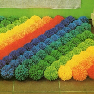 So Easy! Rainbow Bath Mat Pattern Retro Home Decor Rug, Equality For All, Instant Digital Download pdf, Pride Craft Project Rug image 6