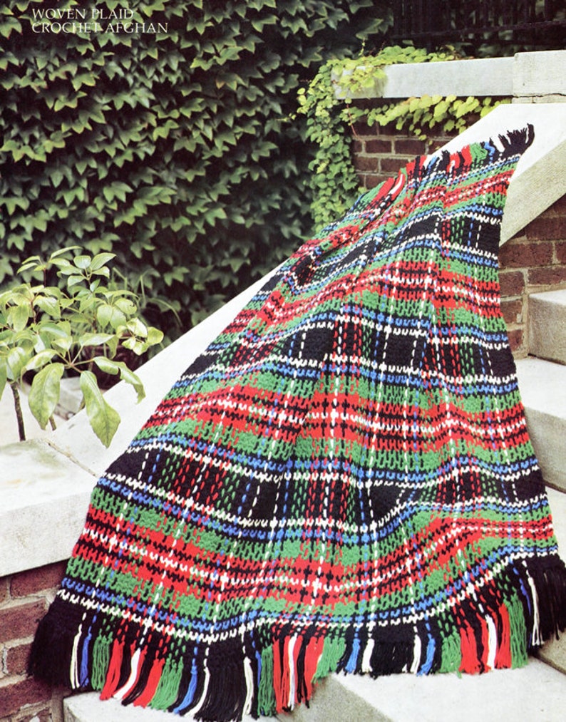 Woven Plaid Crochet Afghan Pattern Etsy