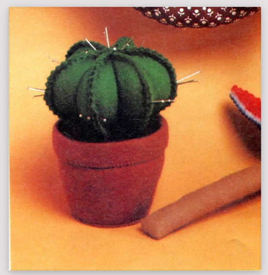 Cactus Felt Pattern Southwestern Instant Digital Download PDF Retro Home Decor Felting Plant Craft Potted Succulent 5" Tall