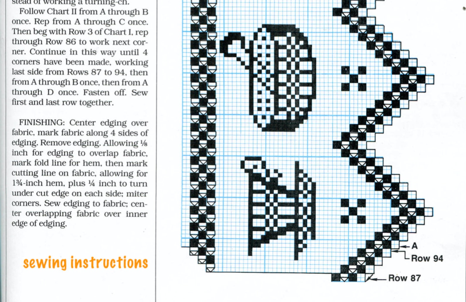 Tea Time Filet Crochet Tablecloth Pattern, Lace Sew Edging, Instant ...