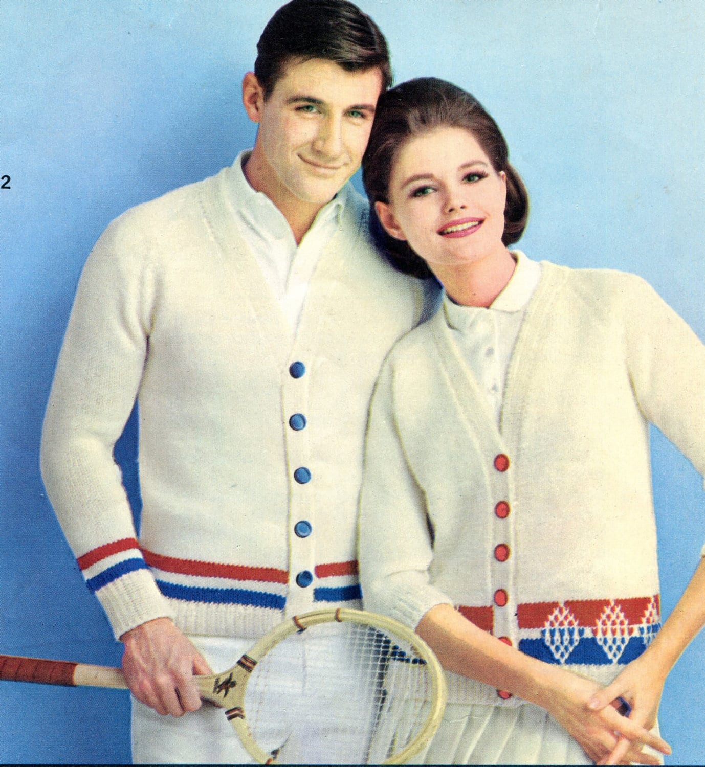 Matching His and Hers Tennis Sweaters Knit Patterns Etsy
