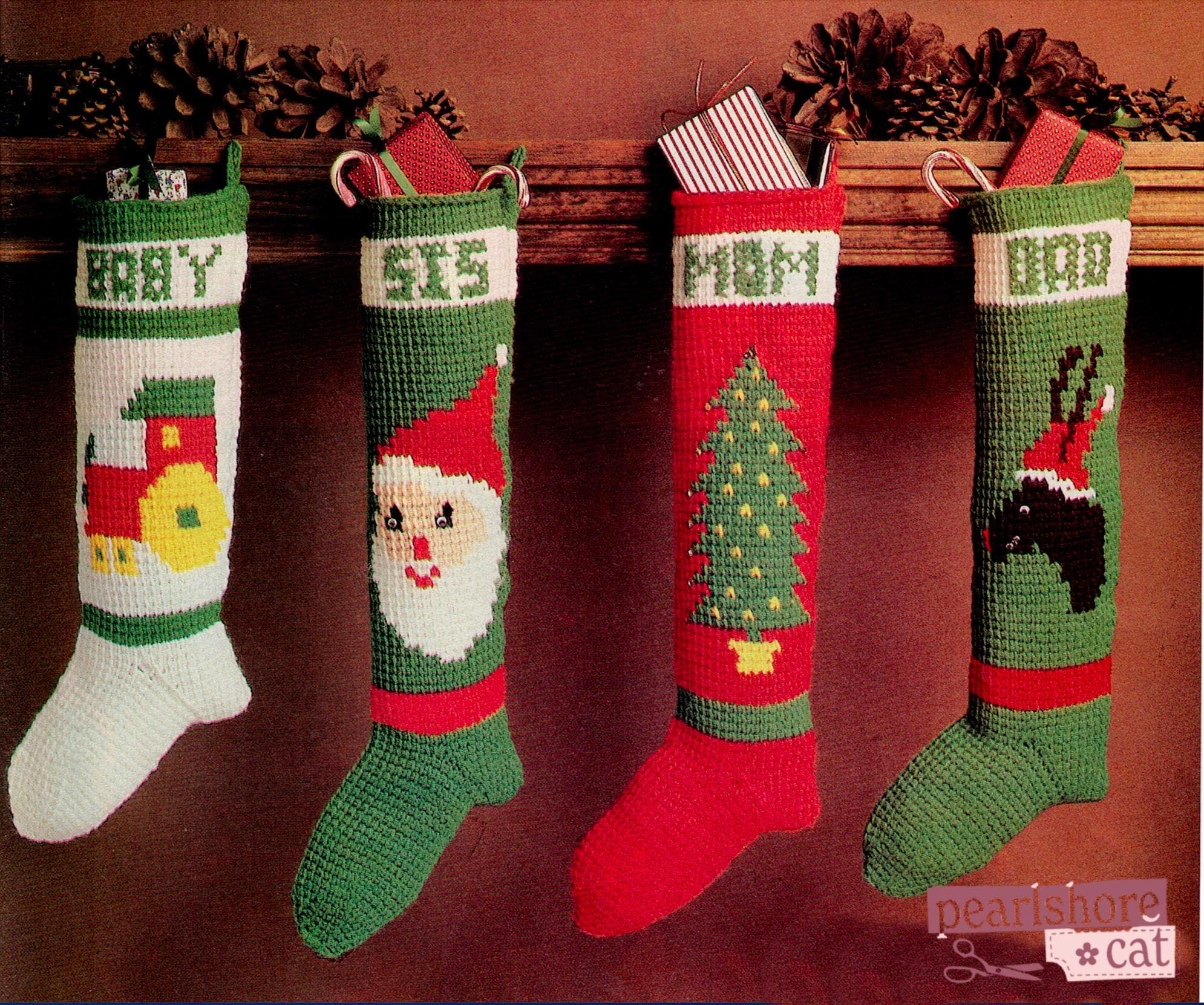 39 Christmas Stocking Crochet Patterns for Handmade Holiday Keepsakes 36 8 Vintage Crochet Patterns for Retro Christmas Stockings