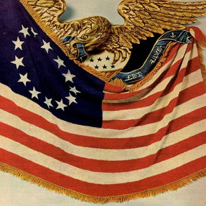 Vintage American Flag Blanket Knit Pattern, Instant Digital Download pdf eBook, Retro 4th of July Afghan image 7