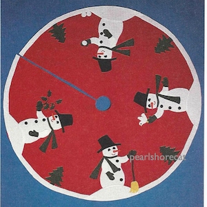 3 Retro Christmas Tree Skirt Felt and Patchwork Patterns pdf Instant Digital Download eBook, Vintage Holiday Decor