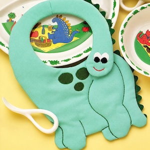 Easy Dinosaur Baby Bib Sewing Pattern PDF Instant Download, 1/2 Yard Project and Done in Three Hours