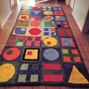 Vintage Large Latch Hook Rug Pattern PDF, Instant Digital Download 1970s does 1950s Retro image 8