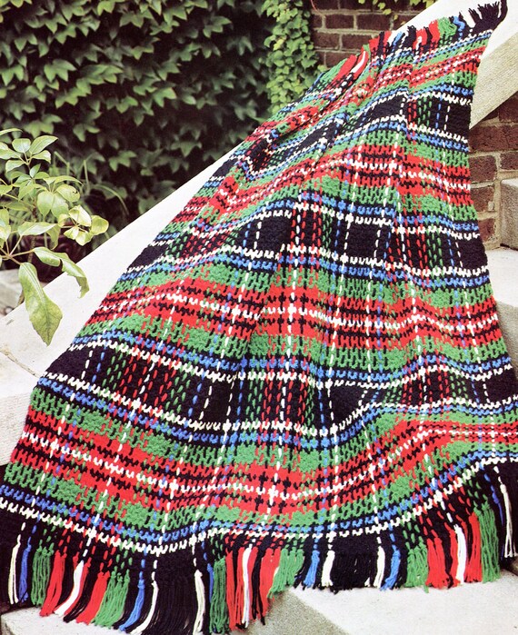 Vintage Plaid Crochet Afghan Pattern Etsy