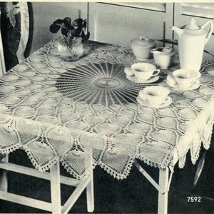 2 Pineapple Crochet Tablecloth Patterns Small & Large Sizes 41 And 71 Diameter, Instant Digital Download pdf image 2