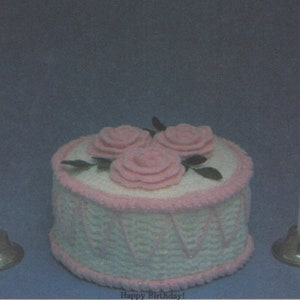 Cake 80s Birthday Cake Crochet Pattern, Frosting Rosettes, Instant Digital Download Printable pdf eBook image 3