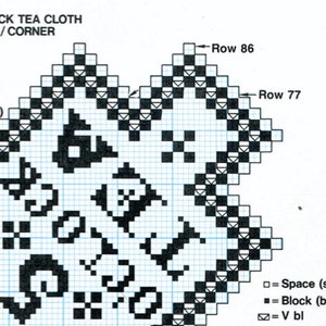 Tea Time Filet Crochet Tablecloth Pattern, Lace Sew Edging, Instant ...