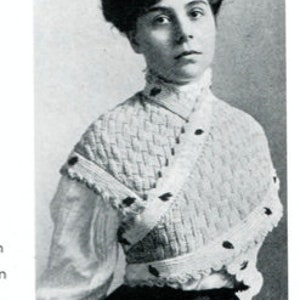 Stickmönster för Mary Jane från 1980-talet, 1800-talsmodell i pdf-format, Sontag-tröja med axelband, digital nedladdning direkt, vintage-stil för små kvinnor!