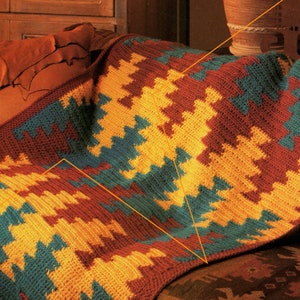 Vintage Crochet Blanket Pattern, Instant Digital Download pdf For Immediate Use!  80s Reggae Vibes