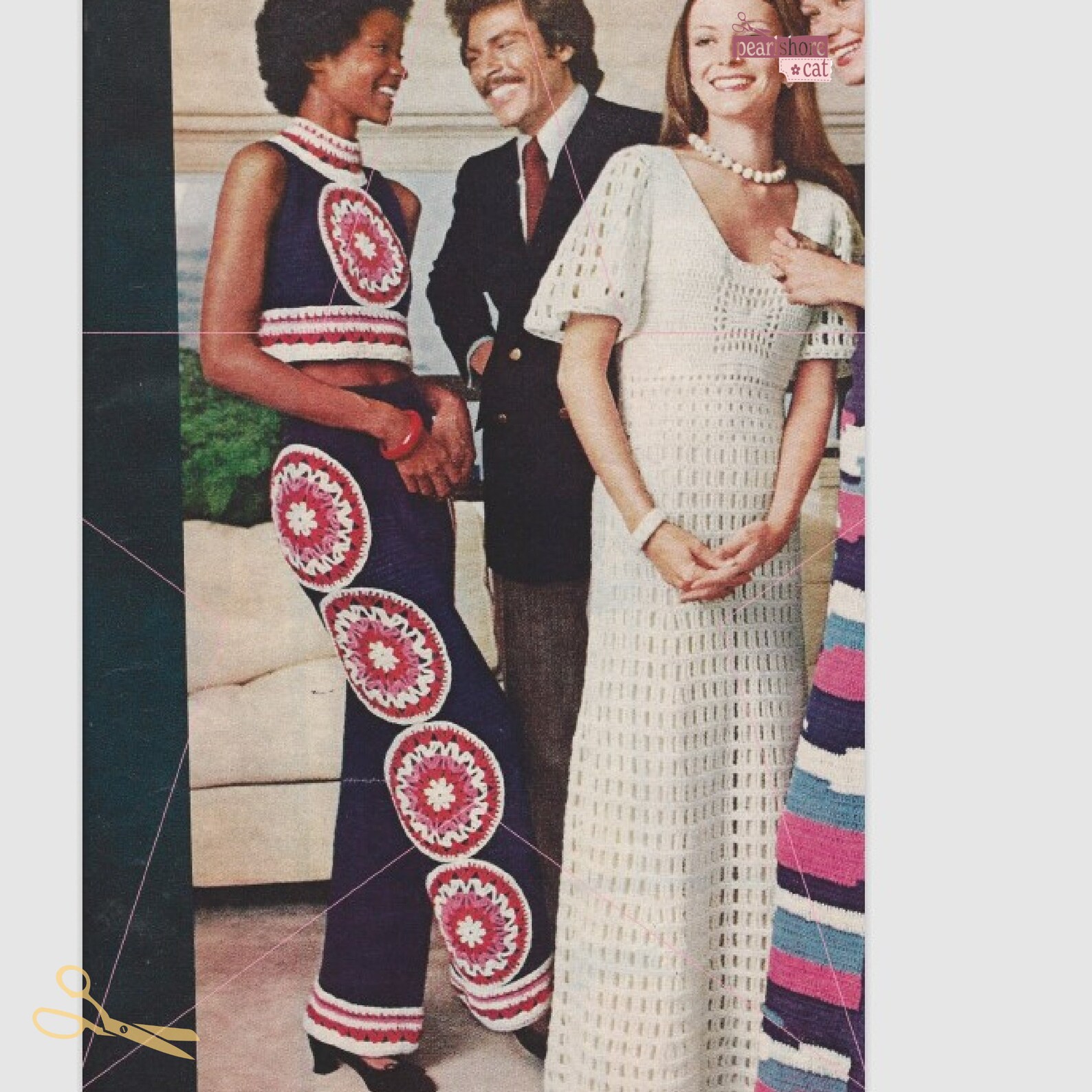 70s Bell Bottoms Crochet Pants Pattern With Matching Crochet Halter Top ...