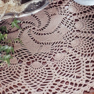 Vintage Heirloom Pineapple & Pinwheel Crochet Doily Patterns, Size 10 Thread, Instant Digital Download pdf, Retro Home Decor Vibe