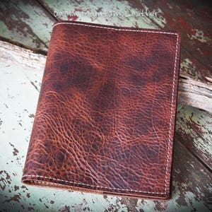 Custom Size Bible or book Cover handmade from Bison Leather image 1