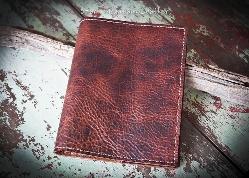 Custom Size Bible or book Cover handmade from Bison Leather image 1
