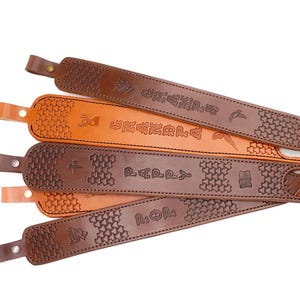 Custom Leather Sling, Personalized Hunting Strap,  Adjustable Sling, Handmade Outdoor Gift for Him, Leather Gear, Handtooled Leather