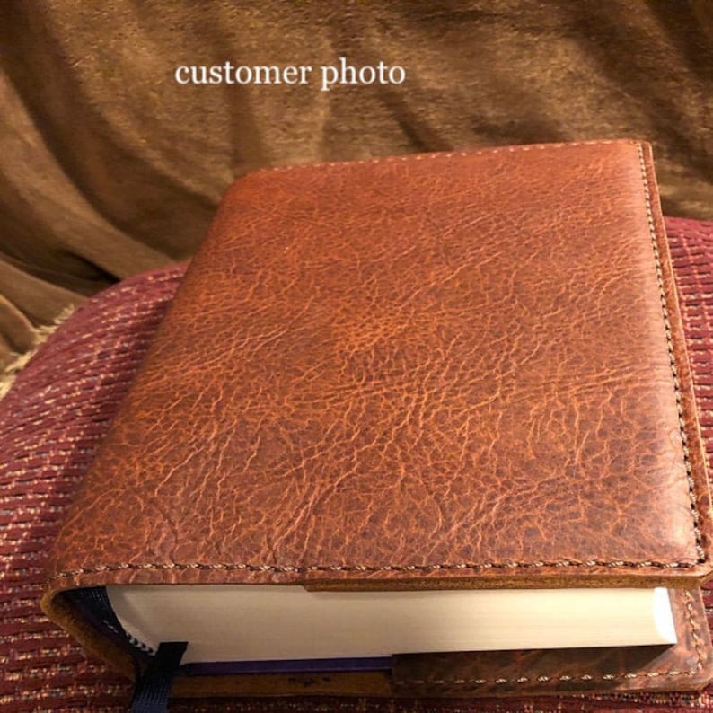 Custom Size Bible or book Cover handmade from Bison Leather image 9