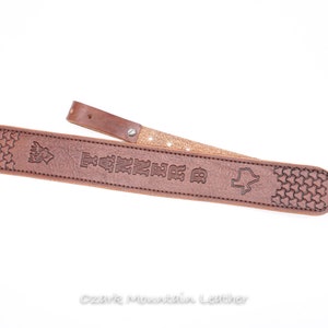 Personalized leather Strap or sling customizable with name or initials three colors to choose from image 5