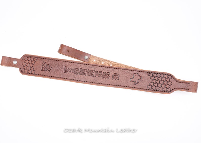 Personalized leather Strap or sling customizable with name or initials three colors to choose from image 5