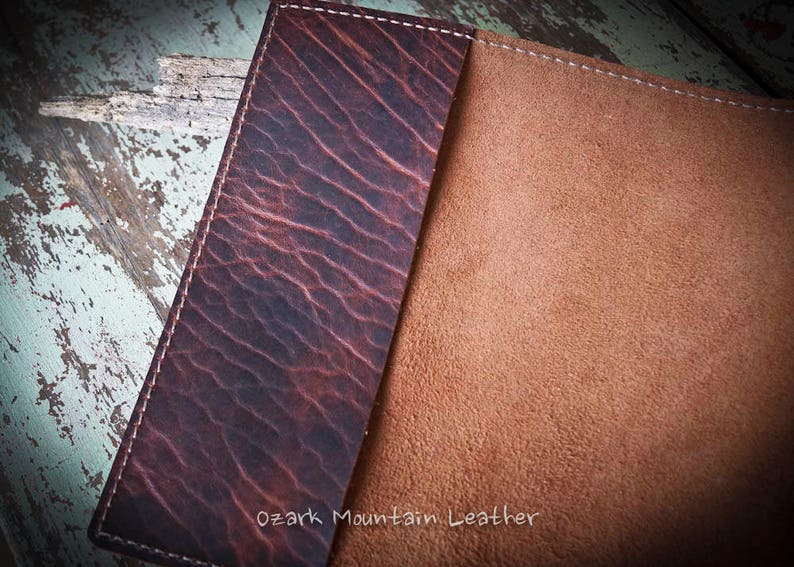 Custom Size Bible or book Cover handmade from Bison Leather image 4