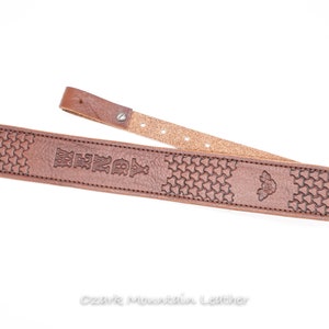 Personalized leather Strap or sling customizable with name or initials three colors to choose from image 7