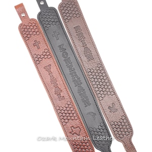 Personalized leather Strap or sling customizable with name or initials three colors to choose from image 1