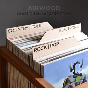 Vinyl Record Dividers | Classic Tall LARGE TEXT Tab ~ à la carte