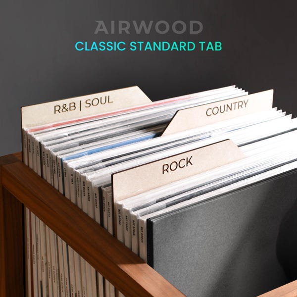 Vinyl Record Dividers, Classic Tab record dividers, Laser cut MDF, Made in USA