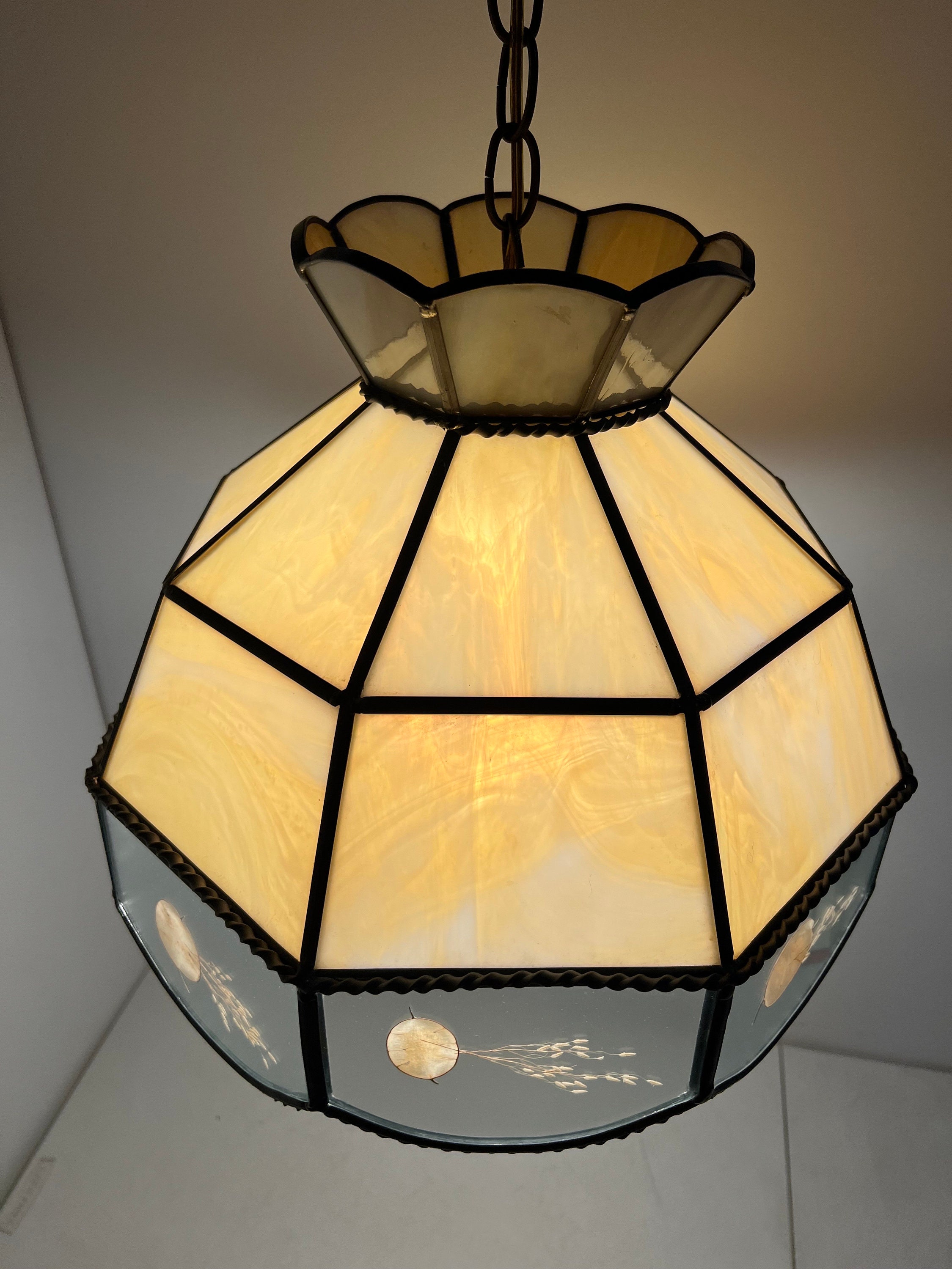 Vintage Tiffany Style Hanging Ceiling Lamp Light Crowned