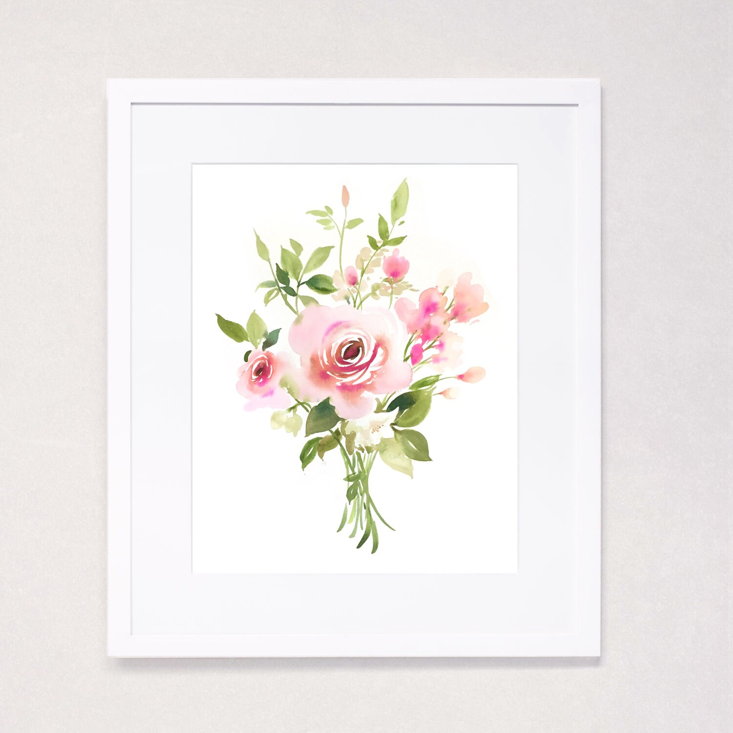 Sweet Rose Bouquet (watercolor Art Print) - Etsy