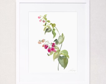 Botanical Floral Study No. 5 (Watercolor Art Print)