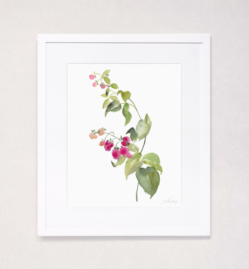 Botanical Floral Study No. 5 Watercolor Art Print image 1