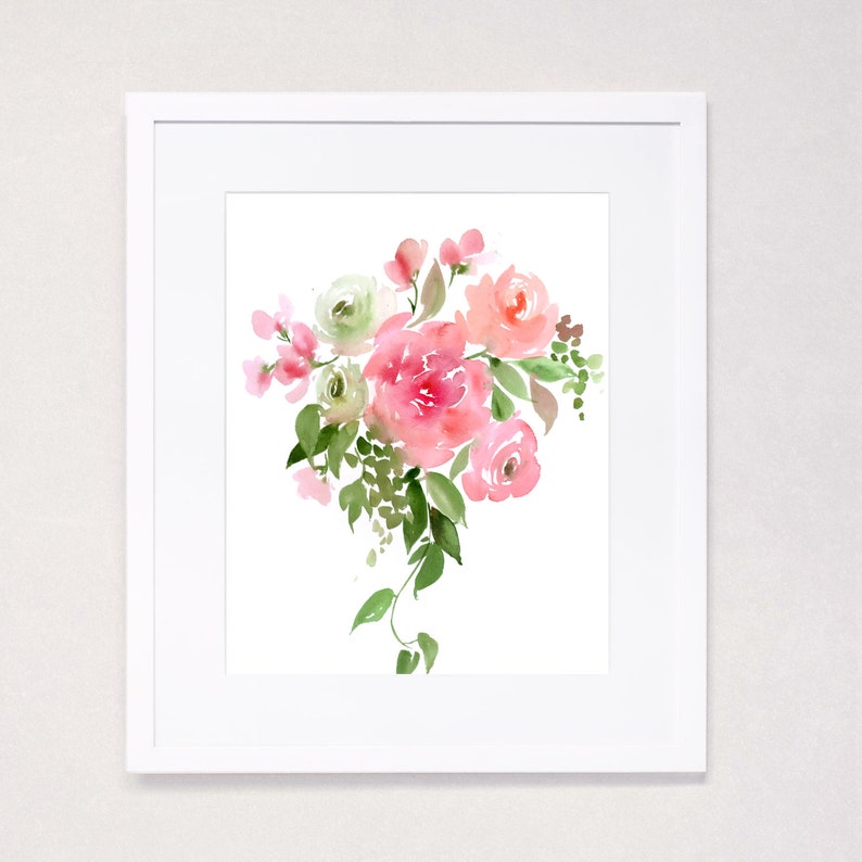 Bouquet de printemps j'ai aquarelle Art Print image 1