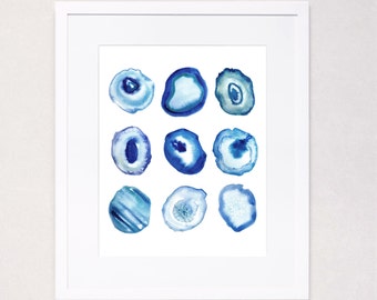 Geode Watercolor Art Print