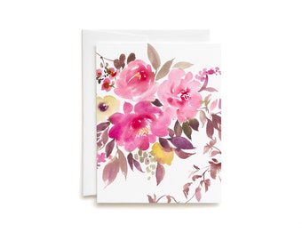 Pivoines & jasmin blanc carte de voeux