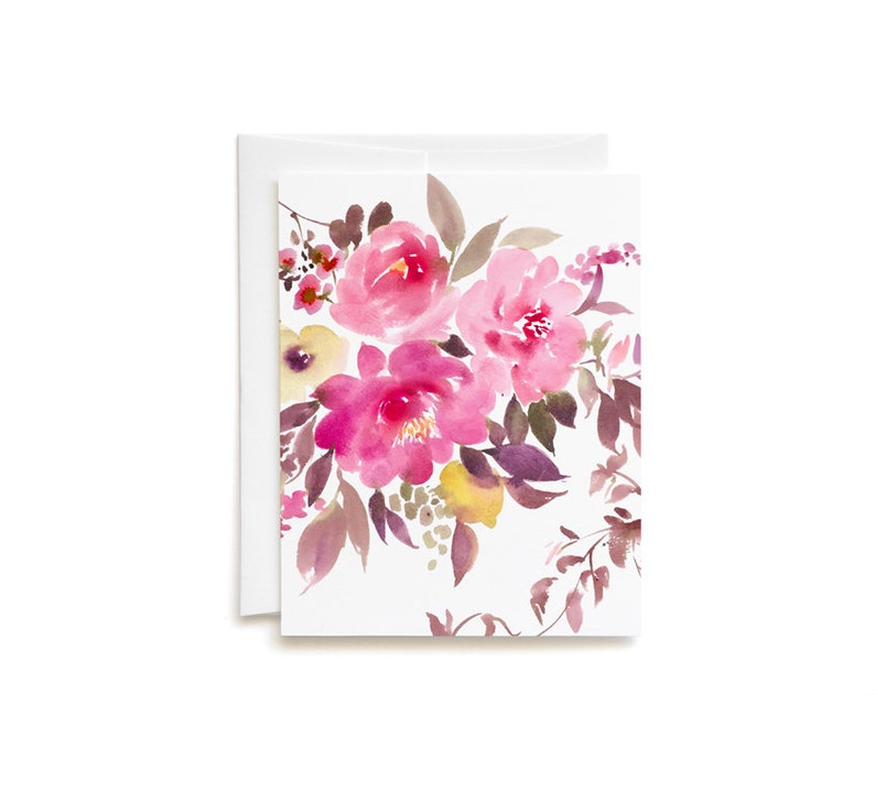 Peonie & Jasmine Blank Greeting Card immagine 1